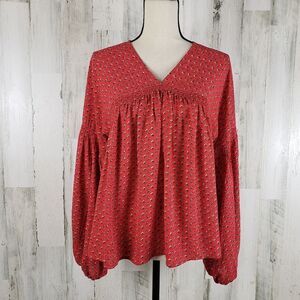 Gap Floral Trapeze Peasant Top Sz S